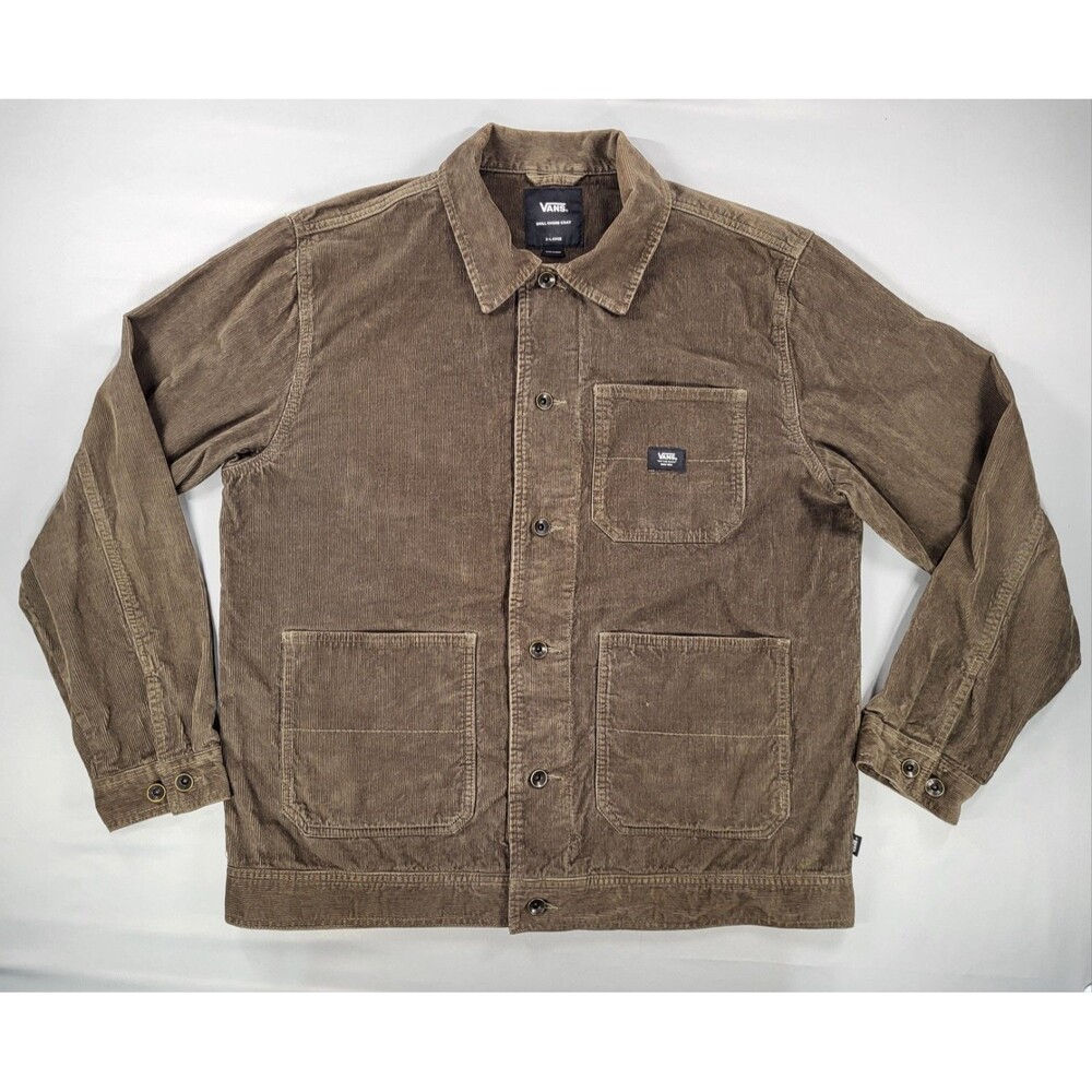 Vans Drill Chore Coat Mens XL Brown Corduroy Jacket Workwear Skate Off The Wall